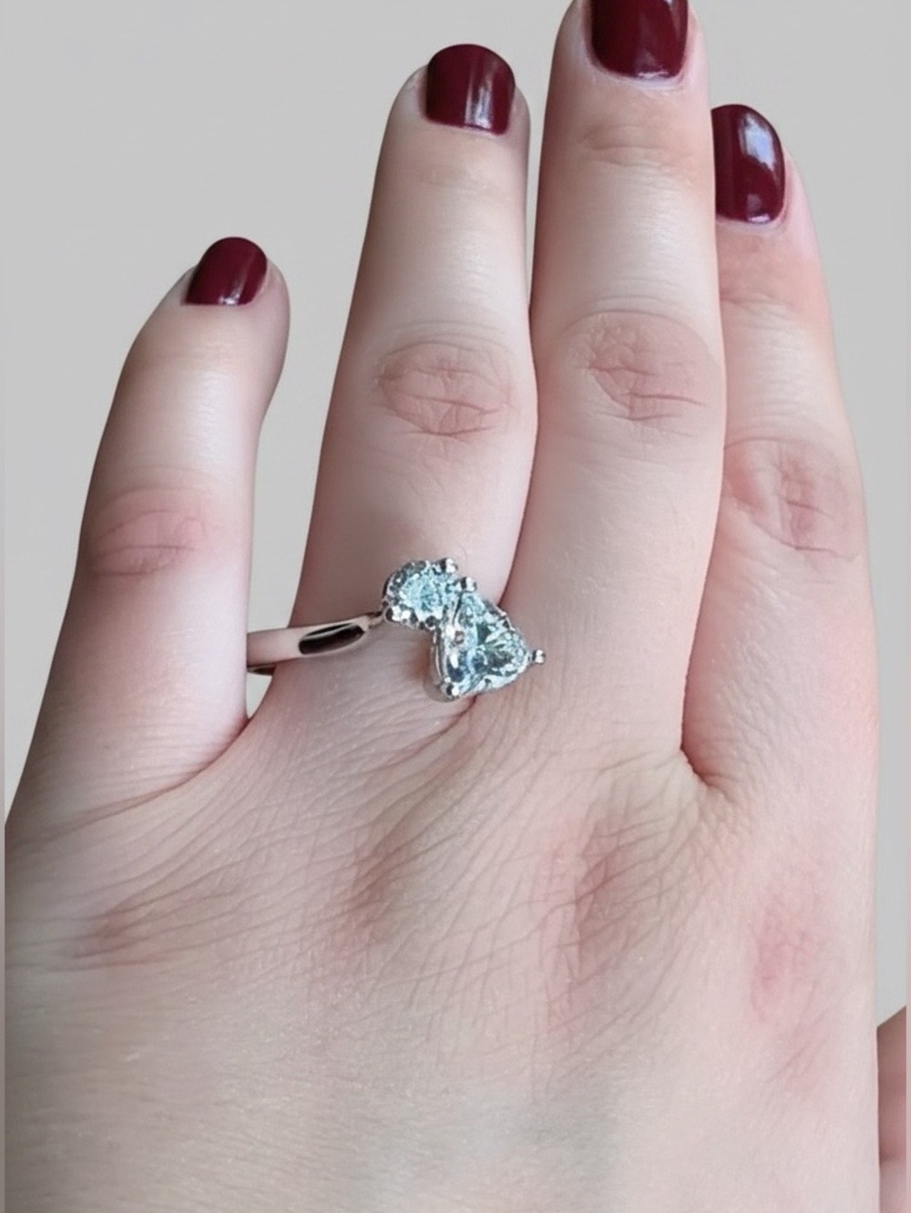 Sterling Silver 2 Stone Ring Size 10 - Picture 5 of 12